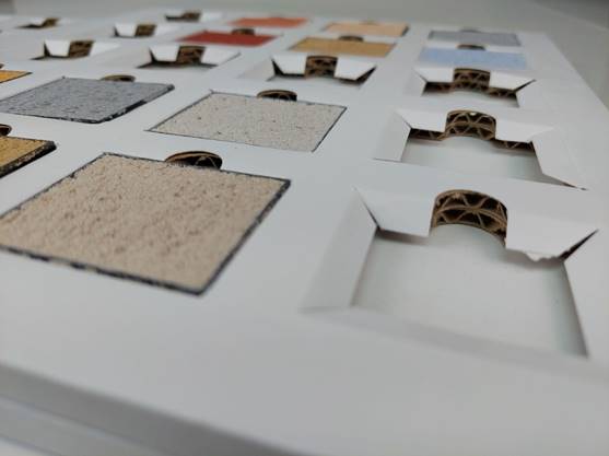 Nest of micro-lined and die-cut cardboard