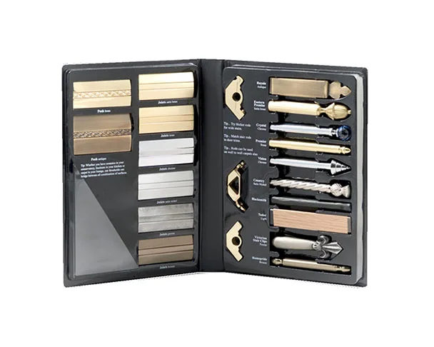 Sample folder for carpet accessories