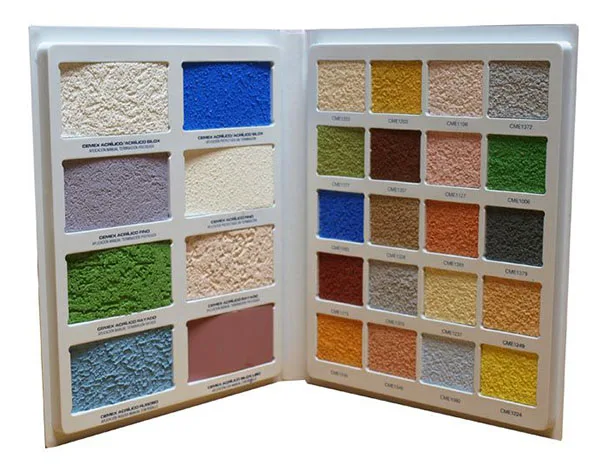 Sample colour catalogue for mortar and plaster samples